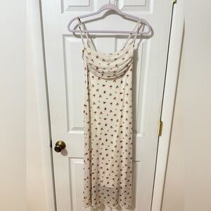 See You Monday Cream Floral Maxi Dress